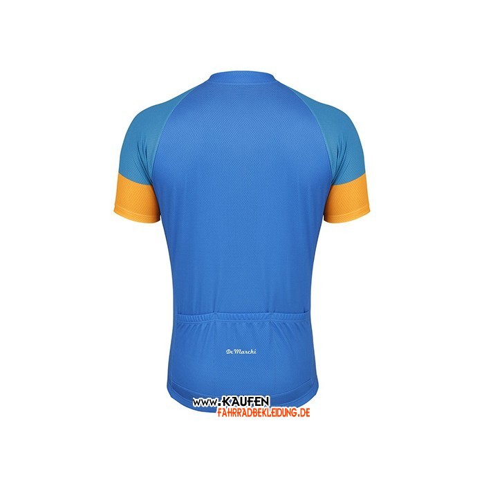 2021 De Marchi Kurzarmtrikot und Kurze Tragerhose Gelb Blau
